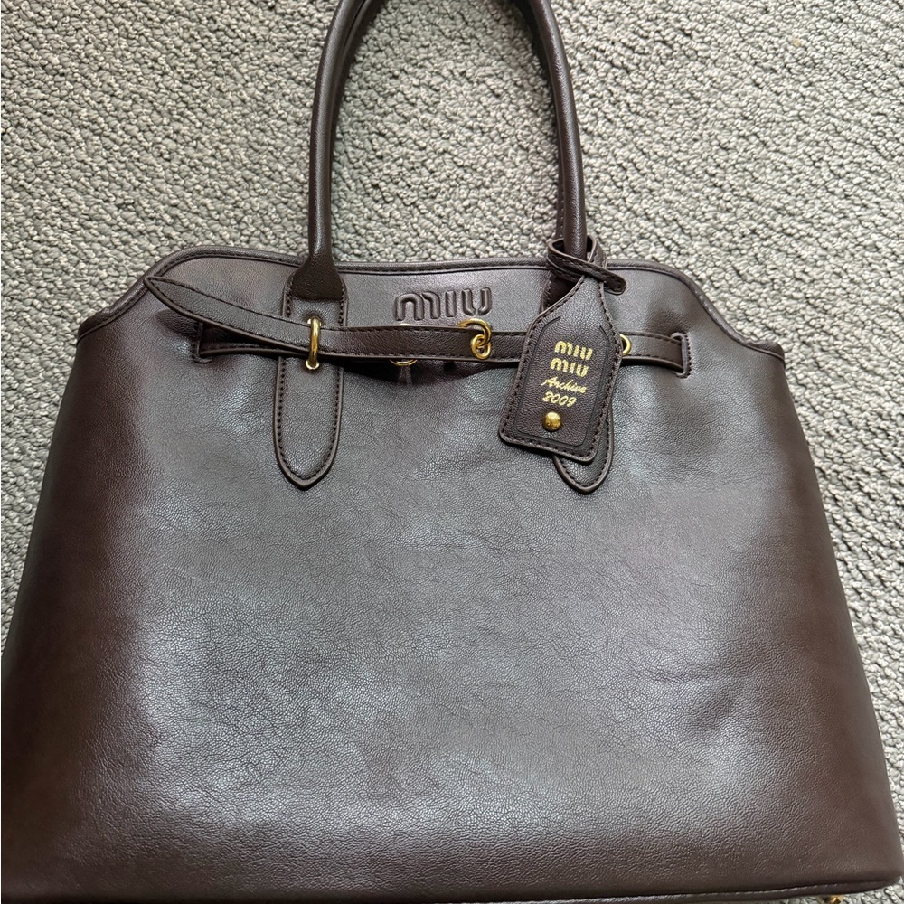 Brown tote bag
